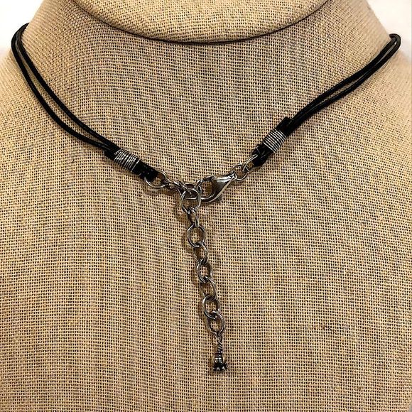 BARSE Sterling Silver Round Filigree Scroll Cutout Double Cord w Extension NWOT - Picture 2 of 16